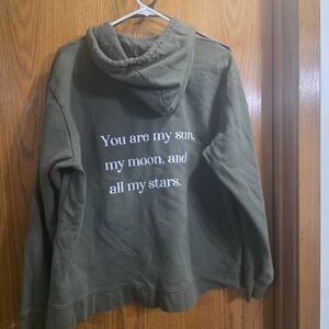 Green Hoodie with Inspirational Quote